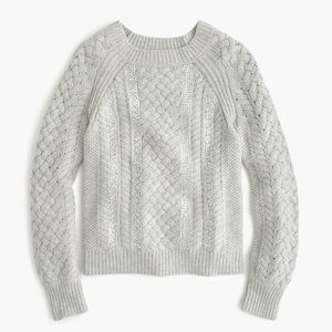 J Crew Cable Knit Sequin Sweater S